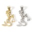 Immagine di 1 Pz Ottone Collezione di Fiabe Ciondoli Pendenti Sirena Pesce Vero Oro Placcato Micro Spianare Trasparente Cubic Zirconiae 26mm x 14mm