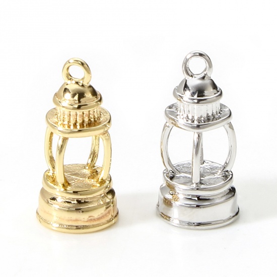 Picture of Brass Charms Real Gold Plated Table Lamp 3D 16mm x 8mm