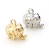 Picture of Brass Charms Real Gold Plated Elephant Animal 3D 10mm x 8.5mm