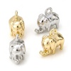 Picture of Brass Charms Real Gold Plated Elephant Animal 3D 10mm x 8.5mm
