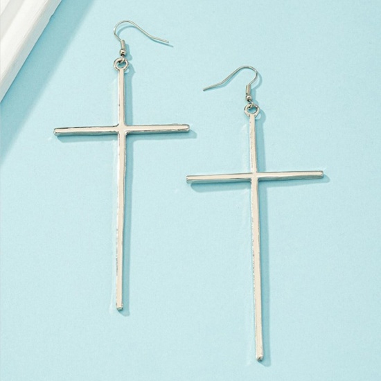 Picture of Religious Earrings Multicolor Cross