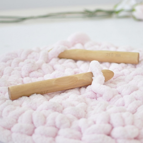 Immagine di Legno Gancio di Crochet Uncinetto Marrone Chiaro 1 Pz