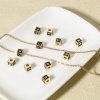 Picture of Brass Simple Beads For DIY Jewelry Making 18K Real Gold Plated Multicolor Cube Initial Alphabet/ Capital Letter Enamel Message " A-Z "