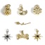 Bild von Messing Charms Echtgold plattiert Blume Blätter Sonne 1 Stück
