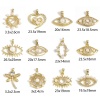 Imagen de Latón Colgantes Charms Ojo 18K Oro Real Chapado Corazón Acrílico Imitación de Perla Claro Circón Artificial 1 Unidad