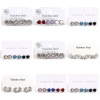 Picture of 304 Stainless Steel Stylish Ear Post Stud Earrings Set Silver Tone Enamel Multicolor Rhinestone