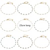 Image de 1 Pièce Bracelet de Cheville Perlé en Acier Inoxydable + Verre Chaîne à Maillons Faite à la Main Doré Multicolore 25cm long