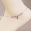 Bild von 1 Strang Edelstahl & Glas Doppelschicht Handgefertigte Gliederkette Perlen Fußkettchen Silberfarbe Bunt Herz 25cm lang