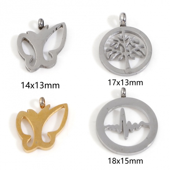 Immagine di 2 Pz 304 Acciaio Inossidabile Charms Multicolore