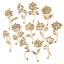 Bild von 304 Edelstahl Geburtsmonat Blume Steckverbinder Charms Anhänger 2 Stück