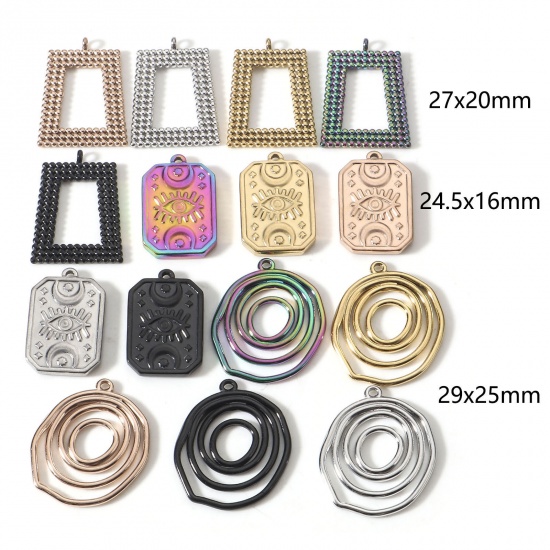 Picture of 304 Stainless Steel Geometry Series Charms Hollow