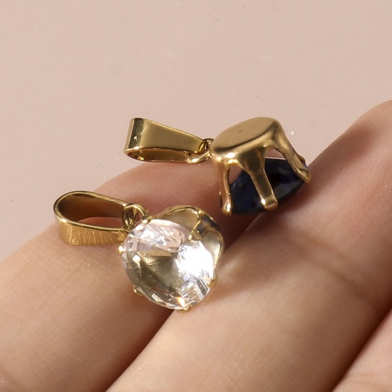 Immagine di 2 Pz Placcatura Sottovuoto 304 Acciaio Inossidabile Ciondoli Pendenti Tondo Placcato Oro 18K 17mm x 8mm