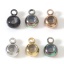 Immagine di 304 Acciaio Inossidabile Perline Distanziali con Anima in Gomma per Gioielli Fai-da-te che Fanno Risultati Tondo 9mm x 6mm, Buco:Circa 2mm, 5 Pz