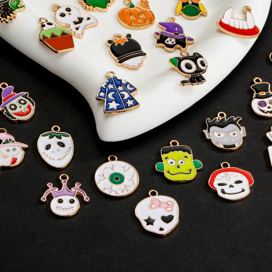 Picture of Zinc Based Alloy Halloween Charms KC Gold Plated Multicolor Enamel