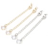 Picture of Brass Extender Chain Real Gold Plated With Lobster Claw Clasp Clear Cubic Zirconia 7cm(2 6/8") long