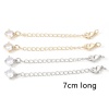 Picture of Brass Extender Chain Real Gold Plated With Lobster Claw Clasp Clear Cubic Zirconia 7cm(2 6/8") long