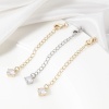 Picture of Brass Extender Chain Real Gold Plated With Lobster Claw Clasp Clear Cubic Zirconia 7cm(2 6/8") long