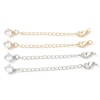 Picture of Brass Extender Chain Real Gold Plated With Lobster Claw Clasp Clear Cubic Zirconia 7cm(2 6/8") long