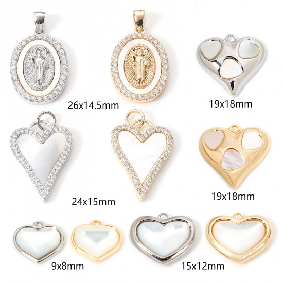 Image de Breloques en Laiton Micro Pave à Zircone Cubique Clair 1 Pièce