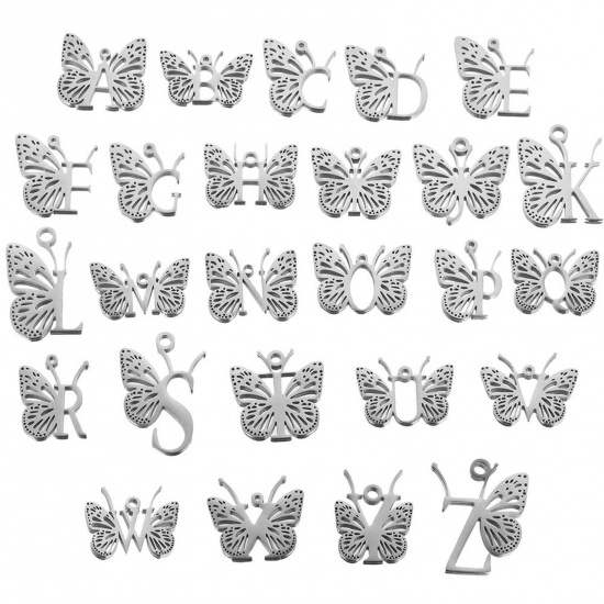 Image de Breloques en 304 Acier Inoxydable Papillons 2 Pcs
