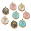 Imagen de 304 Acero Inoxidable Colgantes Charms Óvalo Chapado en Oro de 18K Rosa Esmalte 15mm x 20mm, 2 Unidades