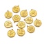 Picture of 304 Stainless Steel Charms 18K Gold Plated Round Disc Constellation 16mm x 19.5mm