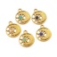Immagine di 304 Acciaio Inossidabile & Gemma Charms Placcato Oro 18K Sole & Luna 2 Pz