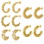 Immagine di Placcatura Sottovuoto Ecologica Minimalista Elegante 18K Vero Oro Placcato 304 Acciaio Inossidabile forma di C Tessuto Strutturato Orecchini Circolari Per Donne Festa 1 Paio
