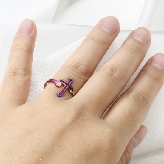 Immagine di 2 Pz 304 Acciaio Inossidabile Aperto Regolabile Anello 16.9mm (taglia di US: 6.5)