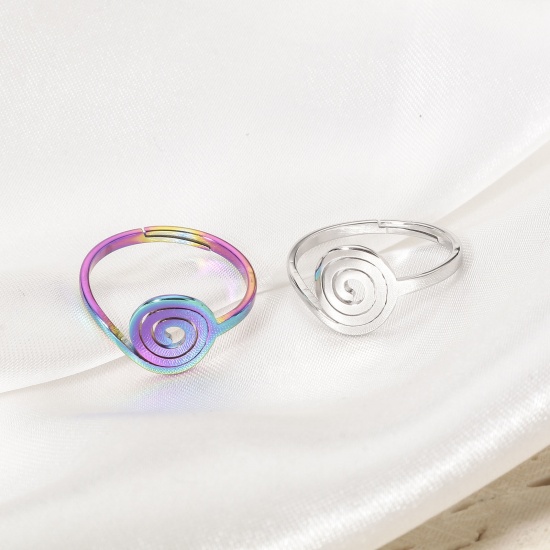 Immagine di 2 Pz 304 Acciaio Inossidabile Aperto Regolabile Anello 16.9mm (taglia di US: 6.5)