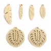 Picture of 316L Stainless Steel Simple Charms 18K Real Gold Plated Leaf