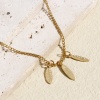 Picture of 316L Stainless Steel Simple Charms 18K Real Gold Plated Leaf