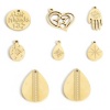 Picture of 316L Stainless Steel Geometric Charms 18K Real Gold Plated Drop Flower