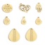 Picture of 316L Stainless Steel Geometric Charms 18K Real Gold Plated Drop Flower