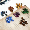Image de Perles pour DIY Fabrication de Bijoux en Acrylique Multicolore Rond Aquarelle Env. 8mm Dia, Trou: env. 1.5mm, 100 Pcs