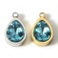 Image de Breloques en 304 Acier Inoxydable Goutte d'Eau à Strass Bleu-Vert 12mm x 8mm , 1 Pièce