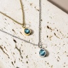 Picture of 304 Stainless Steel Charms Drop Green Blue Rhinestone 12mm x 8mm