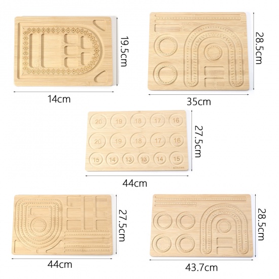 Picture of Bamboo Beading Tray For Jewelry Bracelet Making and Other Jewelry Necklaces Design Beading Mats Trays Rectangle Natural