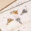 Picture of Brass Valentine's Day Ear Post Stud Earrings Multicolor Heart With Loop Clear Cubic Zirconia