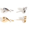 Picture of Brass Valentine's Day Ear Post Stud Earrings Multicolor Heart With Loop Clear Cubic Zirconia