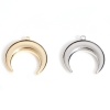 Picture of Brass Galaxy Charms Real Gold Plated Crescent Moon Double Horn 18mm x 18mm