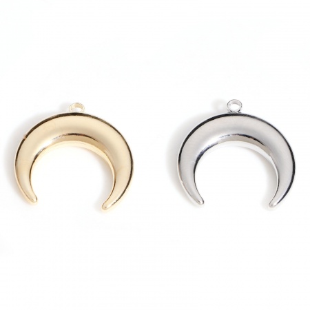 Brass Galaxy Charms Real Gold Plated Crescent Moon Double Horn 18mm x 18mm