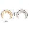 Picture of Brass Galaxy Charms Real Gold Plated Crescent Moon Double Horn 18mm x 18mm