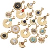 Immagine di 304 Acciaio Inossidabile & Gemma Clip su Charm Stile Placcato Oro 18K 18mm x 16mm, 1 Pz