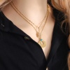 Immagine di 304 Acciaio Inossidabile & Gemma Clip su Charm Stile Placcato Oro 18K 18mm x 16mm, 1 Pz