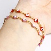 Picture of 304 Stainless Steel Religious Handmade Link Chain Bracelets Gold Plated Rhombus Evil Eye With Lobster Claw Clasp And Extender Chain 16.5cm(6 4/8") long