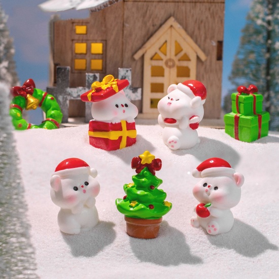 Picture of Resin Cute Micro Landscape Miniature Home Decoration Multicolor Christmas Snowman