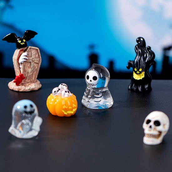 Image de Mini Ornements de Décoration Paysage en Résine Mignon Multicolore Halloween 1 Pièce