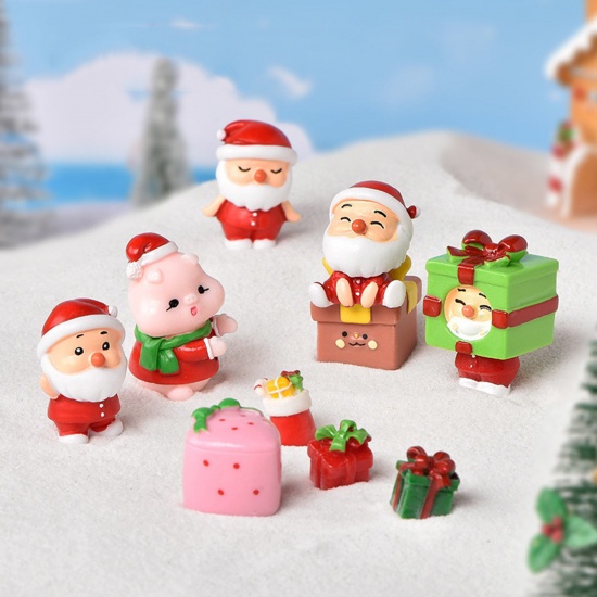 Изображение Смола Милый Микро-ландшафтный миниатюрный декор Разноцветный Дед Мороз 1 ШТ