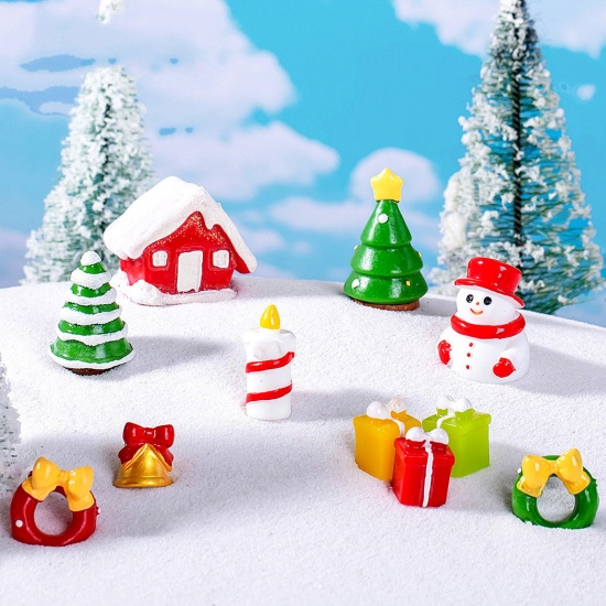 Immagine di Resina Carino Decorazione in Miniatura Micro Paesaggio Multicolore Natale 1 Pz